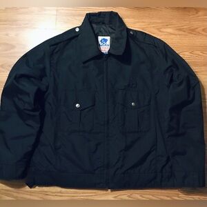 Vintage 70s/80s Horace Small Mens M Nylon Bomber Jacket Navy Blue Nylon Zip Up